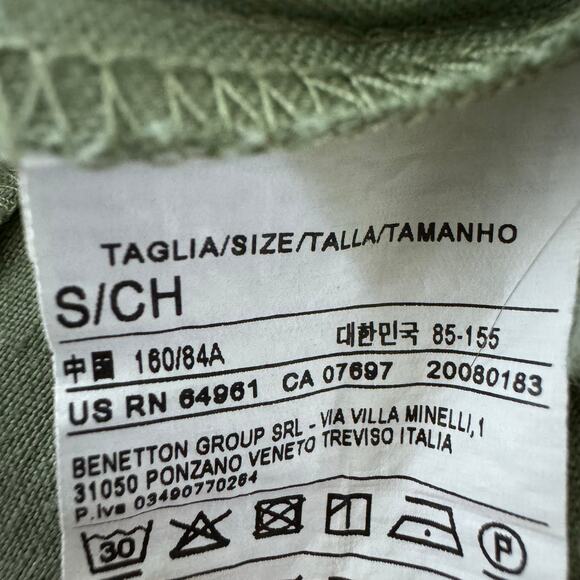 United Colors of Benetton Linen Long Sleeve Button Down Sage Green Small - Picture 6 of 7